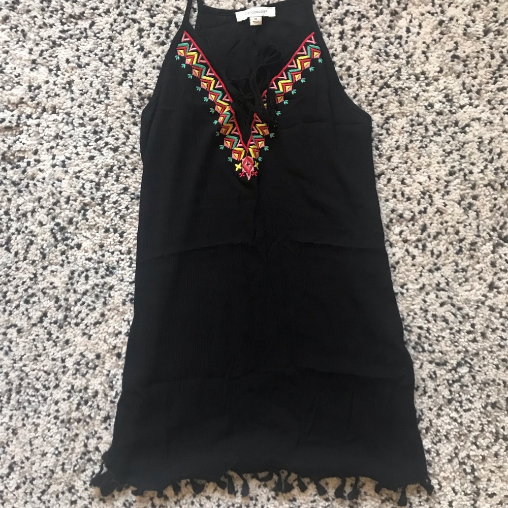 Francesca’s fringed spaghetti strap dress